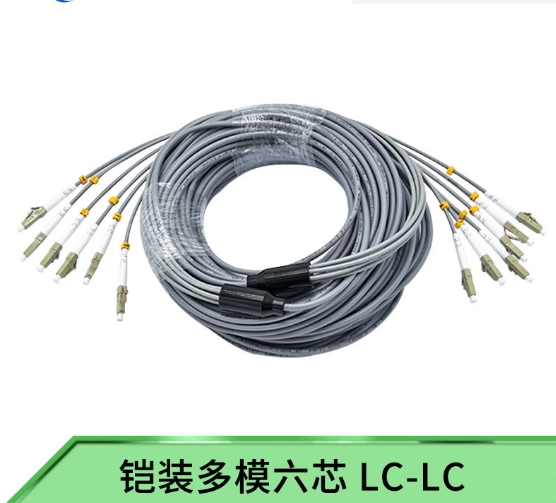 6芯多模礦用鎧裝光纖尾纖跳線LC-MM-5M-6X
